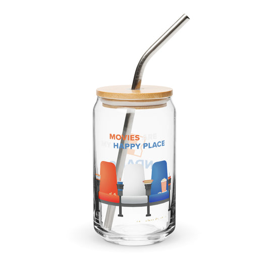 Fandango Movies Are My Happy Place Can-Shaped Glass