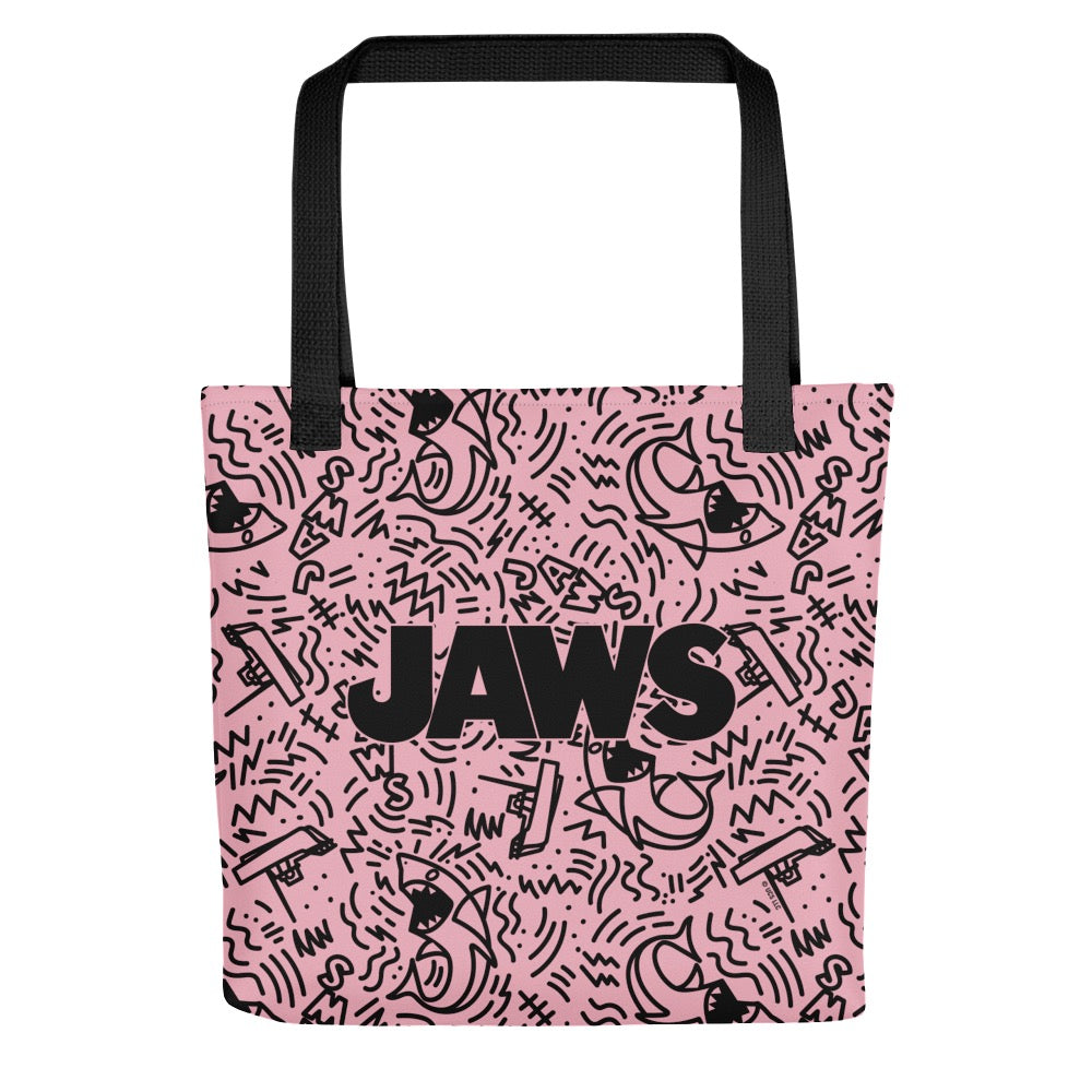 Jaws Pink Doodle Tote Bag