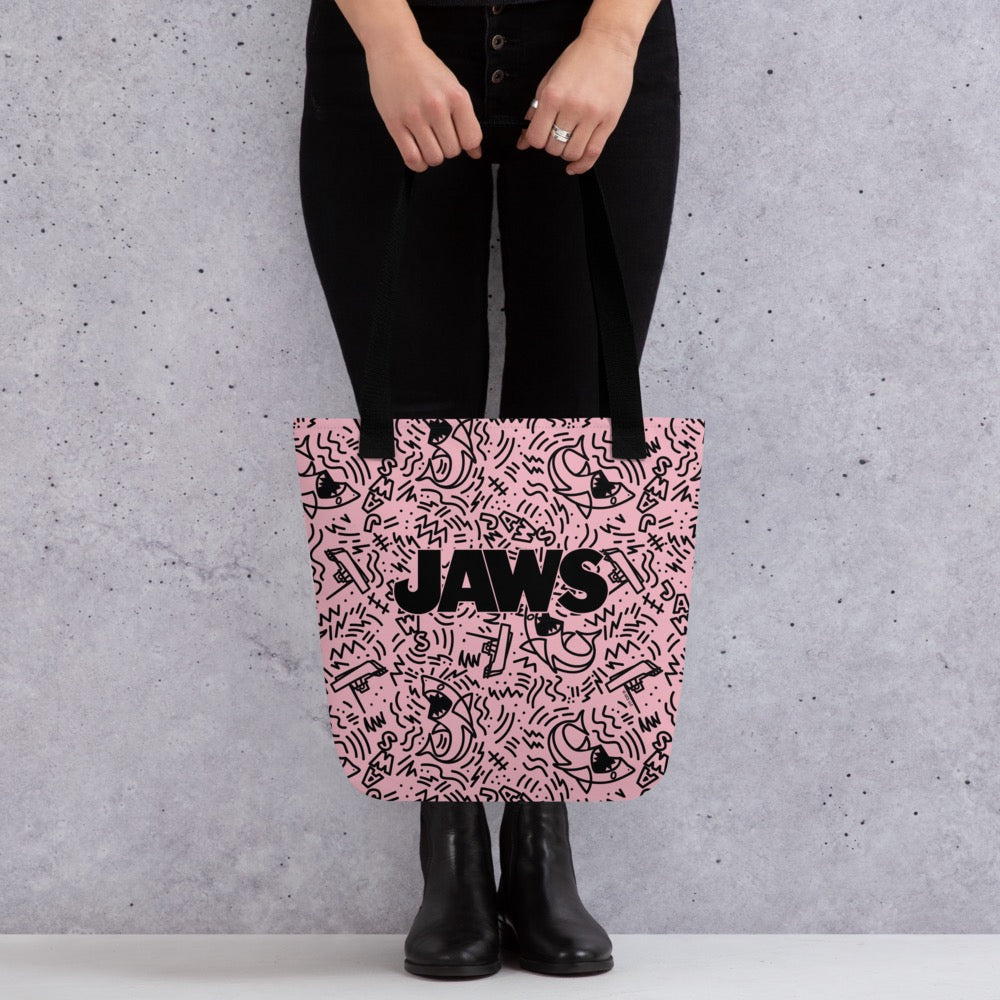 Jaws Pink Doodle Tote Bag