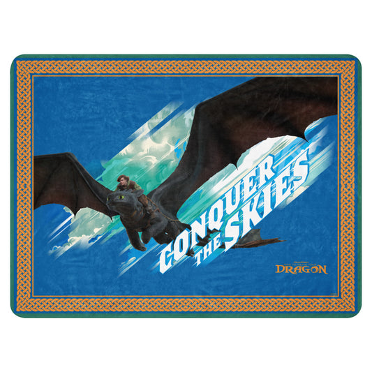 How to Train Your Dragon Conquer the Skies Premium Sherpa Blanket 60 in x 80 in