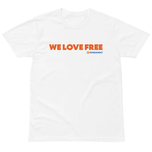 Fandango unisex t-shirt simple we love free - white